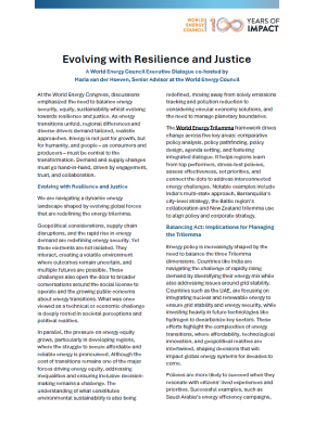 Evolving with Resilience and Justice Summary