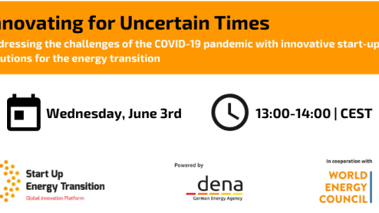 Upcoming Webinar: Start-up Energy Transition - Innovating for uncertain times
