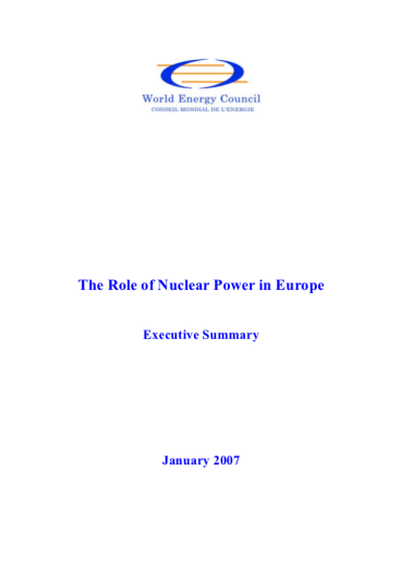 The Role of Nuclear Power in Europe